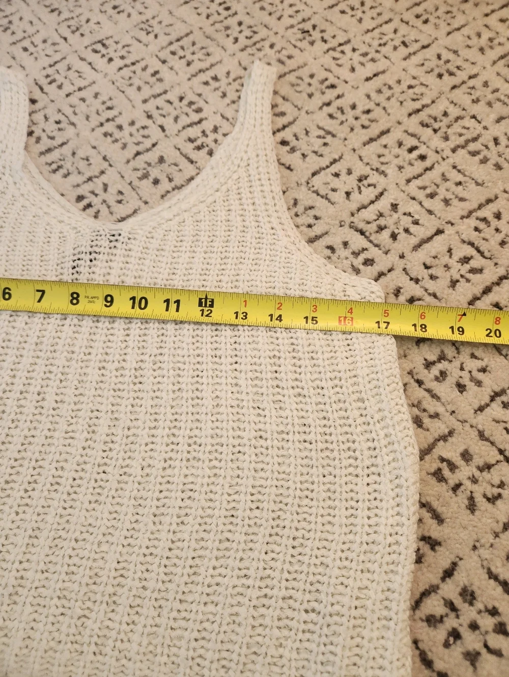 Moon & Madison Boho Crochet Loose Knit Tank Cream Summer Minimalist Large